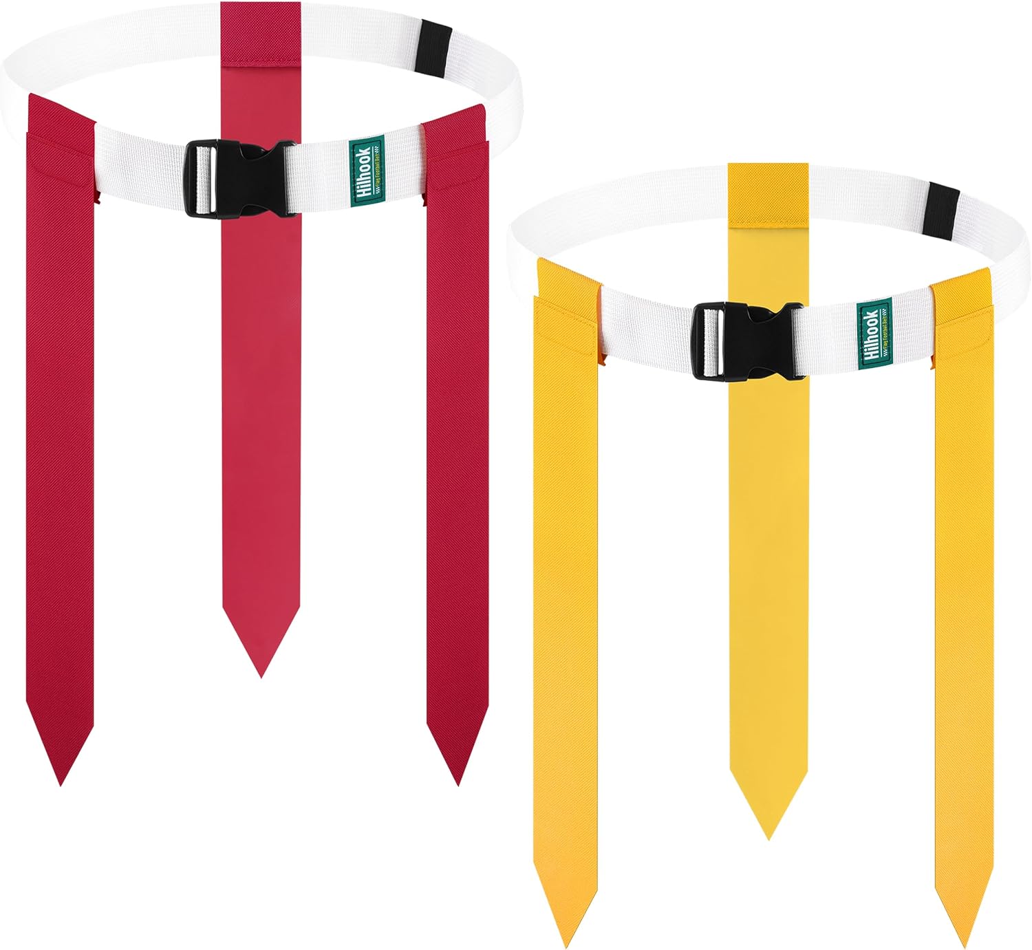 White Flag Football Belts with 42 Flags For Kids, Youth & Adult | One Size Fits All, Quick-Release Buckle, Elastic