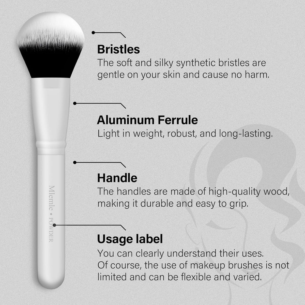 Makeup Brushes Set, Mlemle Professional 25 Pcs Makeup Kit, Include Foundation Powder Blush Concealers Eye shadows 21