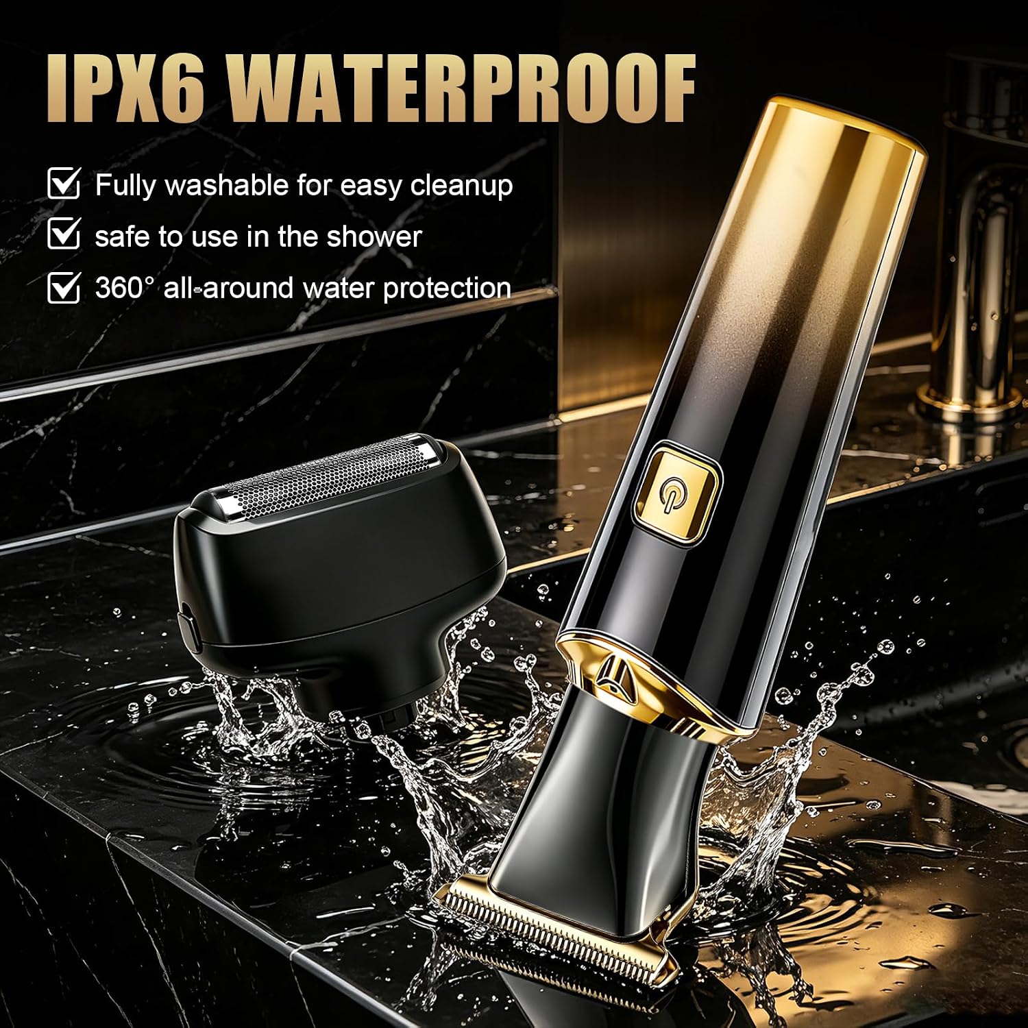 Back Shaver for Men with Adjustable Long Handle | 5 in 1 Electric Body Groomer, LED Display,Rechargeable Mens Back