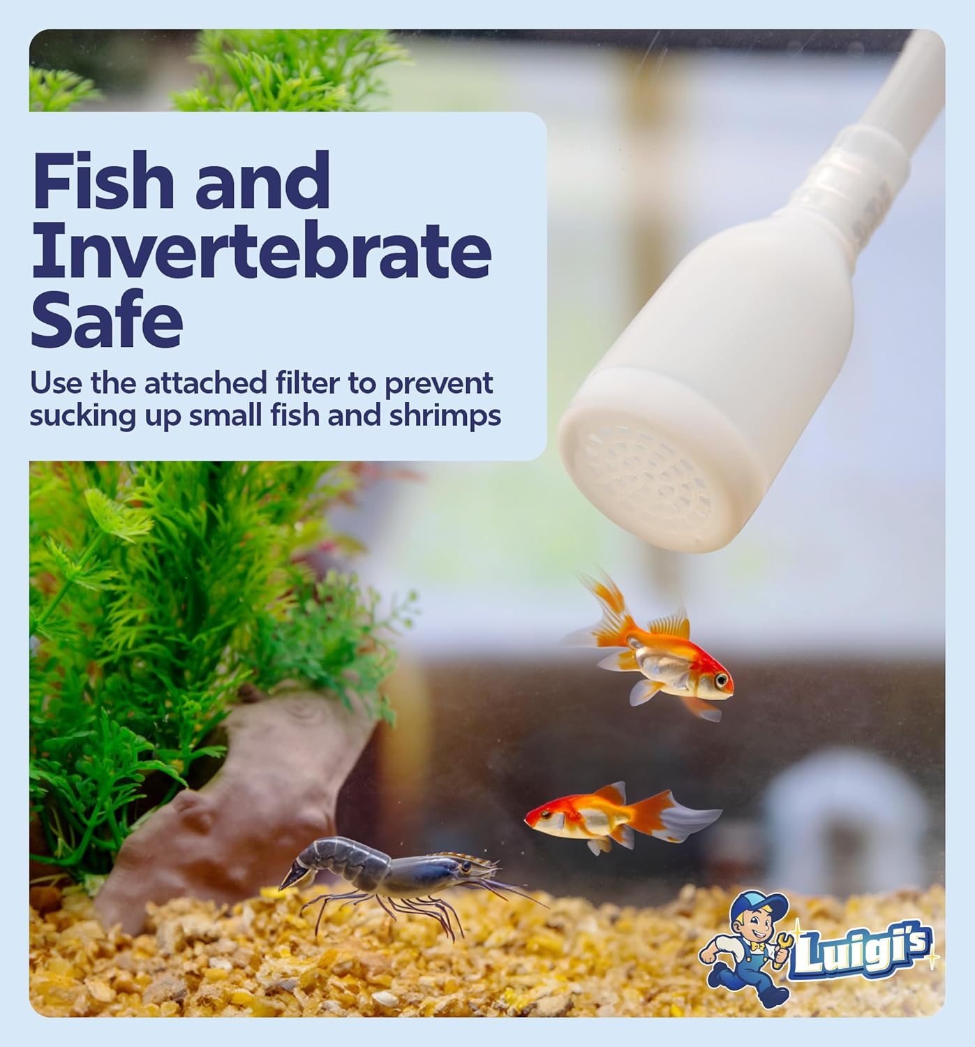 Fish Tank Cleaner - Turtle Tank Accessories - Gravel Vacuum for Aquarium - Hand Siphon Hose to Remove and Change