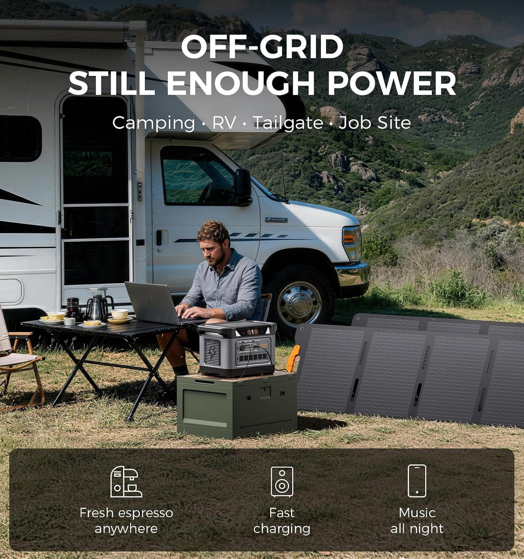 S1000 Pro Portable Power Station, Solar Generator for Home Backup RV Camping, Fast Solar Charging Support