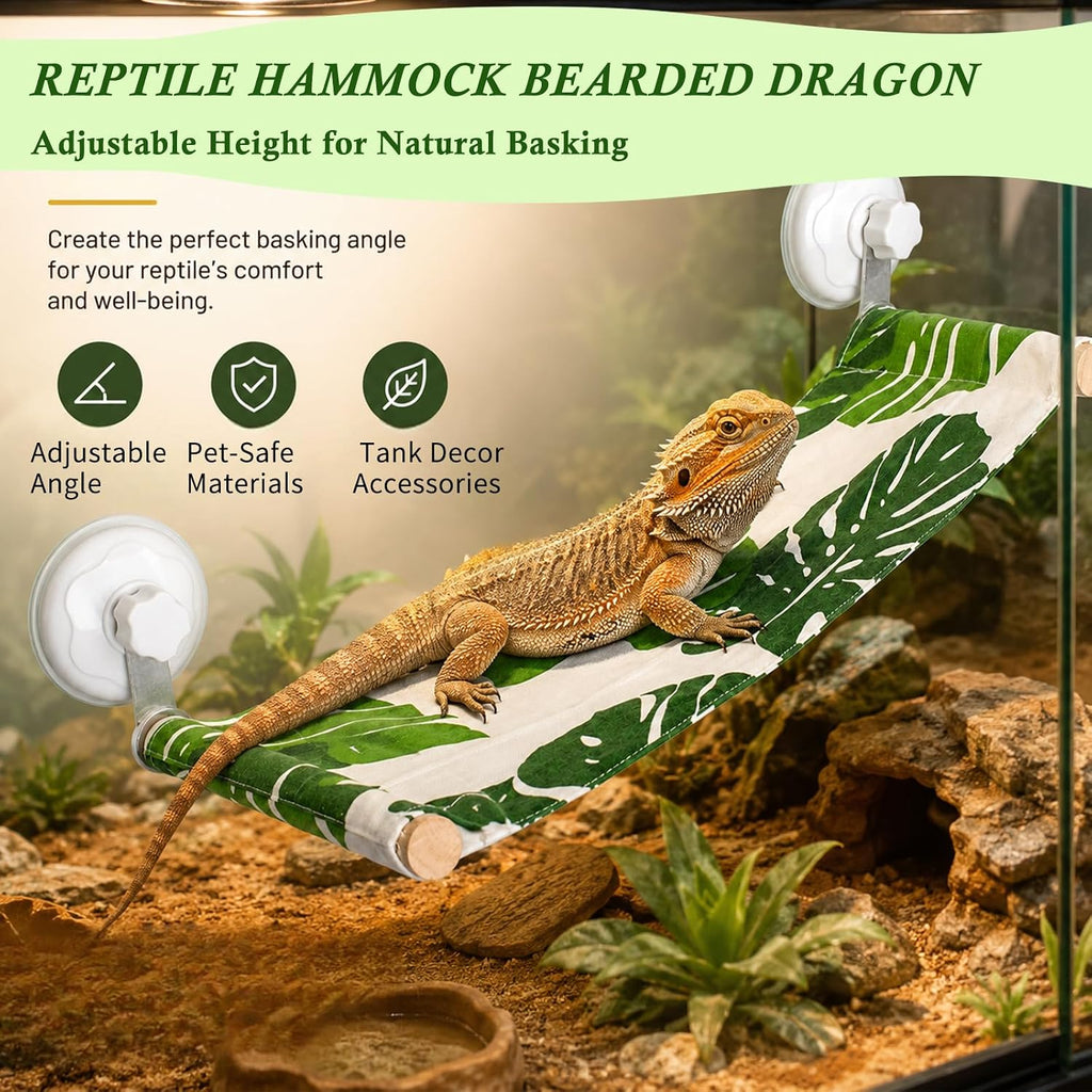 Bearded Dragon Hammock for Window Reptile Sleeping Bed