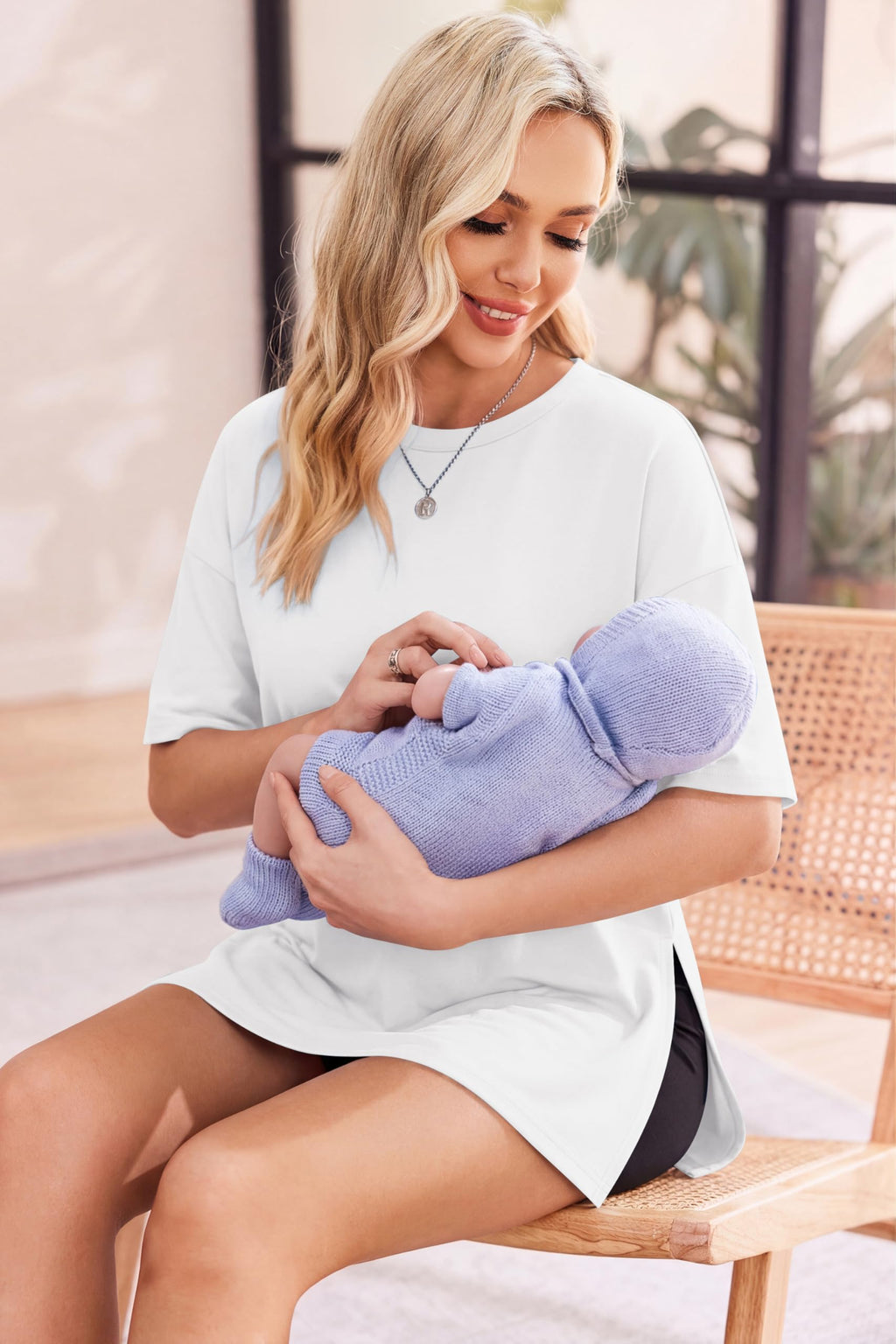 4 Packs Maternity Shirts Split Side Pregnancy Workout Tops