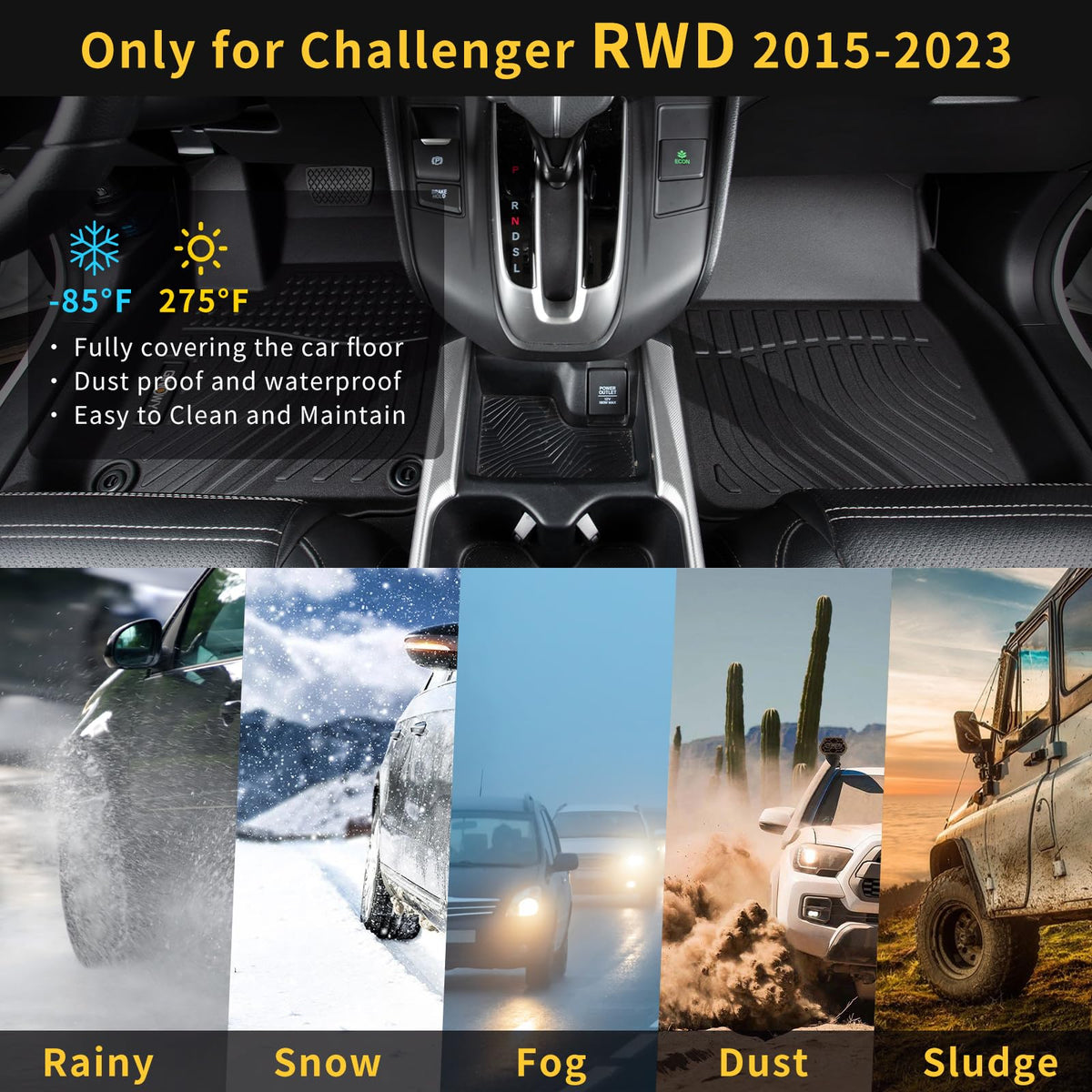 Floor Mats for Dodge Challenger RWD 2015-2023