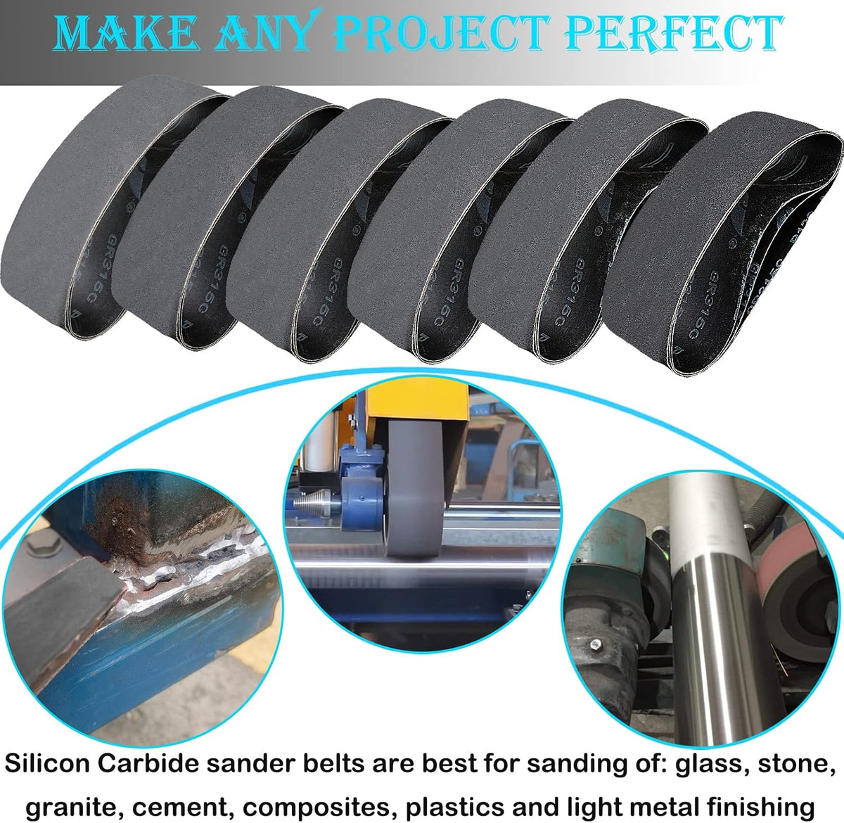 12 PCS 4 x 36 Inch Silicon Carbide Sanding Belts Assortment- 80, 120, 240, 400, 800, 1000 Grits Premium Sander Belts For Knife Sharpening and Metalworking