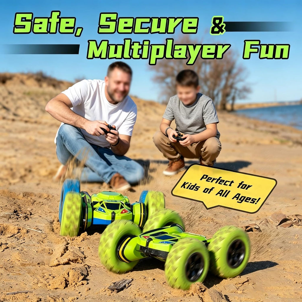 Remote Control Flip Stunt Car Double Sided Driving Toys Gifts | Durable RC Cars with Breathing Soft Lights for Boys