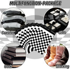 100Pcs 10 x 13in Checkered Poly Mailers Classic Black and White Plaid Packing Bags with Self-Sealing Decorative Gift
