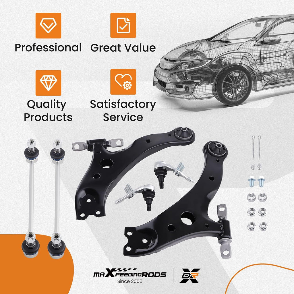 maXpeedingrods 6Pcs Front Lower Control Arm Kit for Toyota Camry 2007-2017