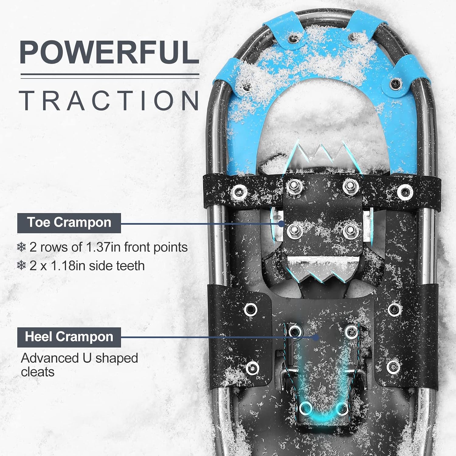21/25/30 Inch Snowshoes with Trekking Poles for Men Women Youth, Waterproof Snow Leg Gaiters and Carrying Bag
