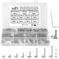 640Pcs Metric M3 Flat Head Hex Socket Cap Screws Assortment Kit, M3x 6/8/10/12/16/20/25/30 Internal Hex Drive Allen Bolts Nuts and Washers Set, 304 Stainless Steel, Fully Threaded, Pitch: 0.5mm