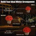 8 Bundles Artificial Christmas Flowers for Outdoors