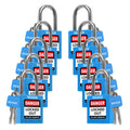 Lockout Locks, 10 Blue Loto Locks Keyed Different, 2 Keys Each