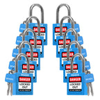 Lockout Locks, 10 Blue Loto Locks Keyed Different, 2 Keys Each