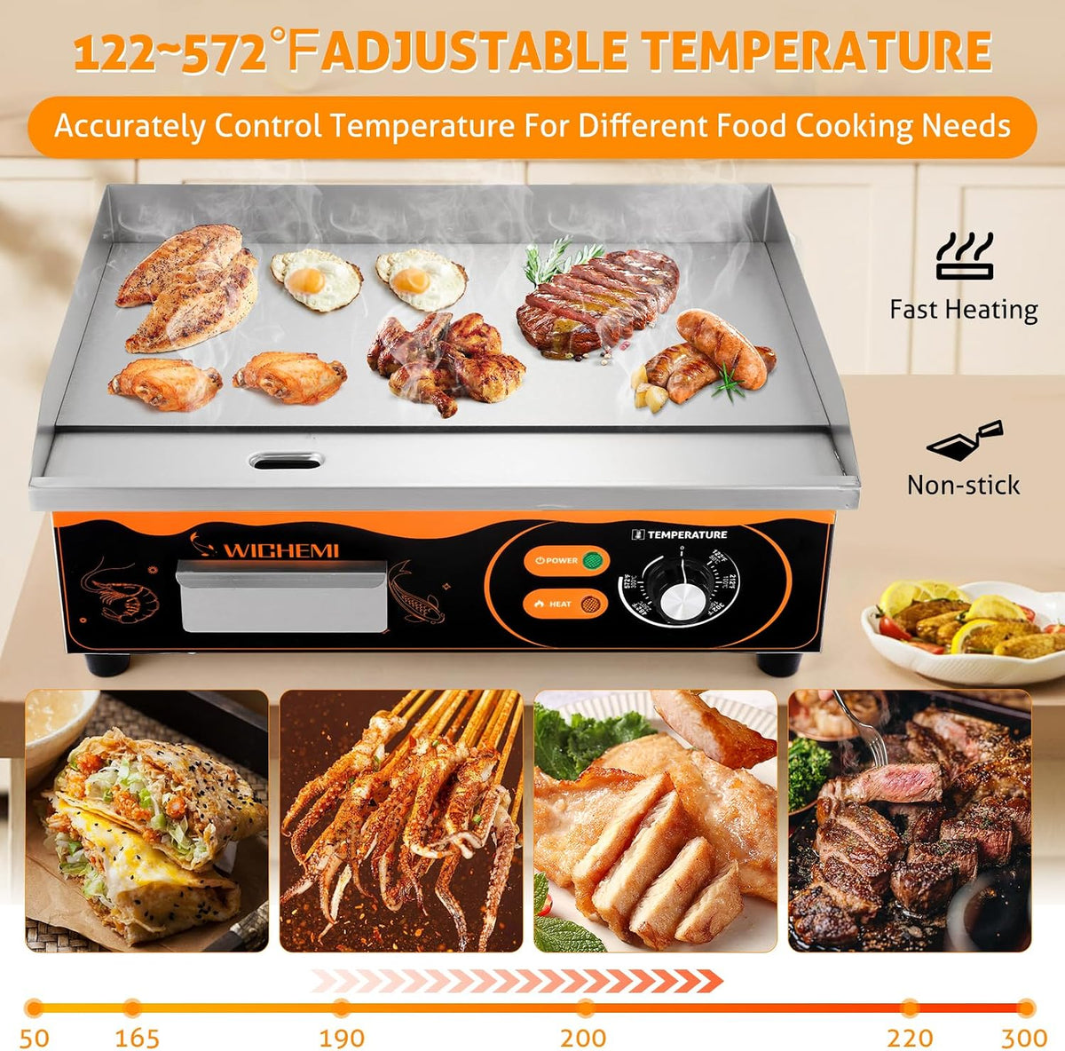 Electric Grill Commercial Griddle Flat Top Grill Teppanyaki Grill