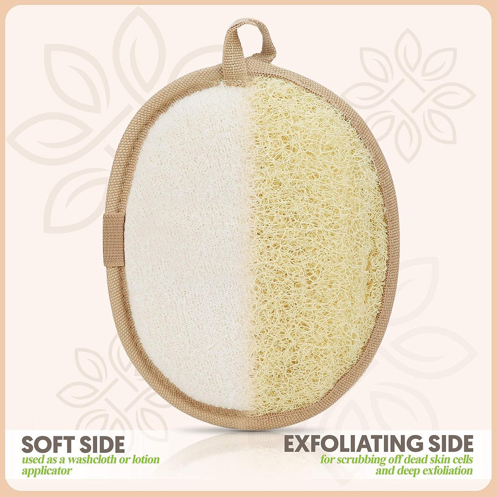 Natural Loofah Exfoliating Body Scrubber, Made with Natural Egyptian Shower Loofah Sponge, Bath Shower Loofah Sponge