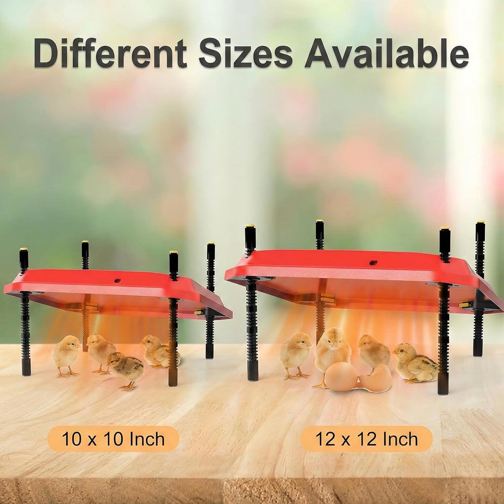 10"x10" Chick Brooder Heating Plate, Fire-Safe Adjustable Poultry Heater for Chicks & Ducklings
