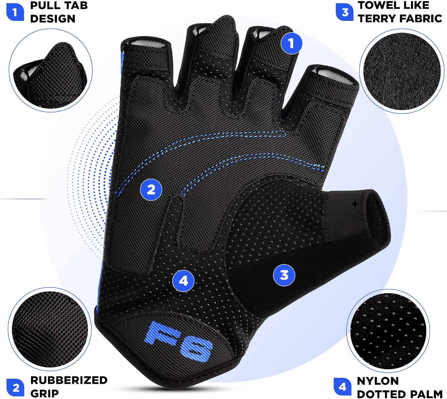 Weight Lifting Gloves Gym Fitness Workout, Anti Slip Padded Palm Elasticated Strength Training Equipment Men Women