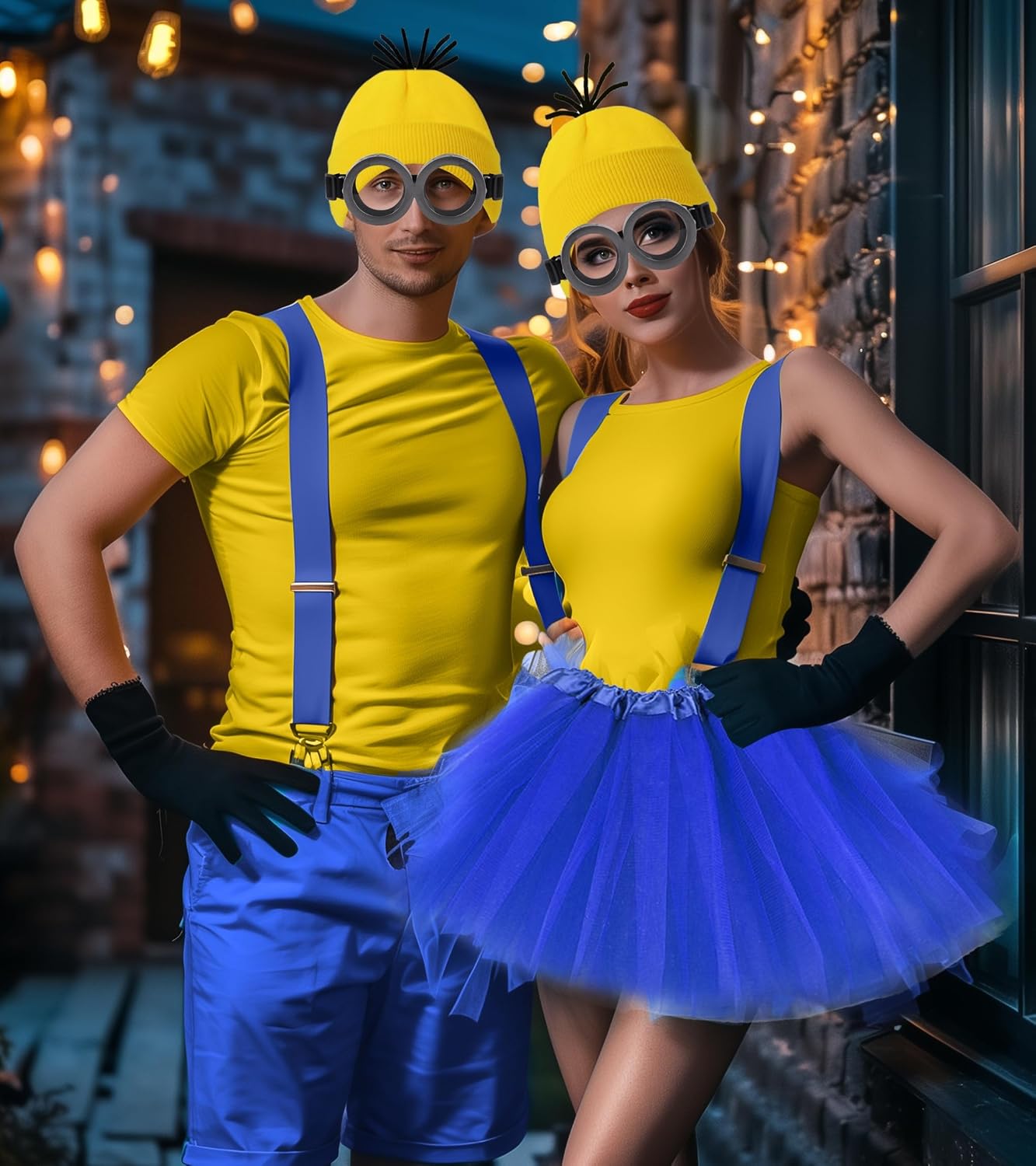 Halloween Costume Accessories for Adult Couples - 2 Person Yellow Duo Halloween Costumes Party Cosplay Set - Matching