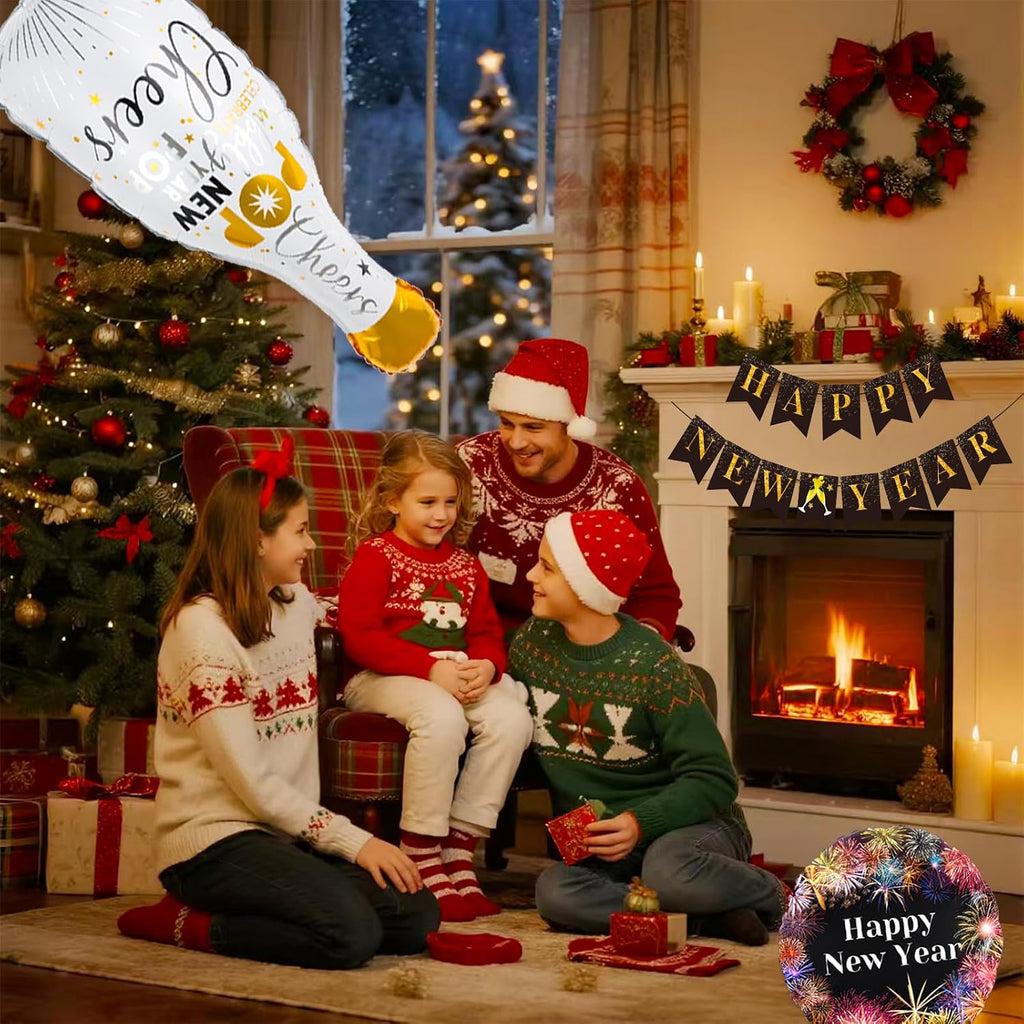 2026 New Years Eve Party Supplies, New Year Decorations 2026, Happy New Years Balloons Decoration Kit with Balloon