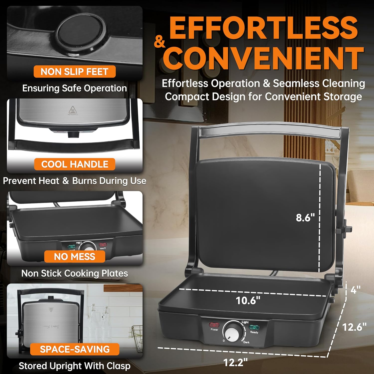 Panini Press Electric Griddle, Panini Grill Press Sandwich Maker Press, Grilled Cheese Maker, Sandwichera Electrical