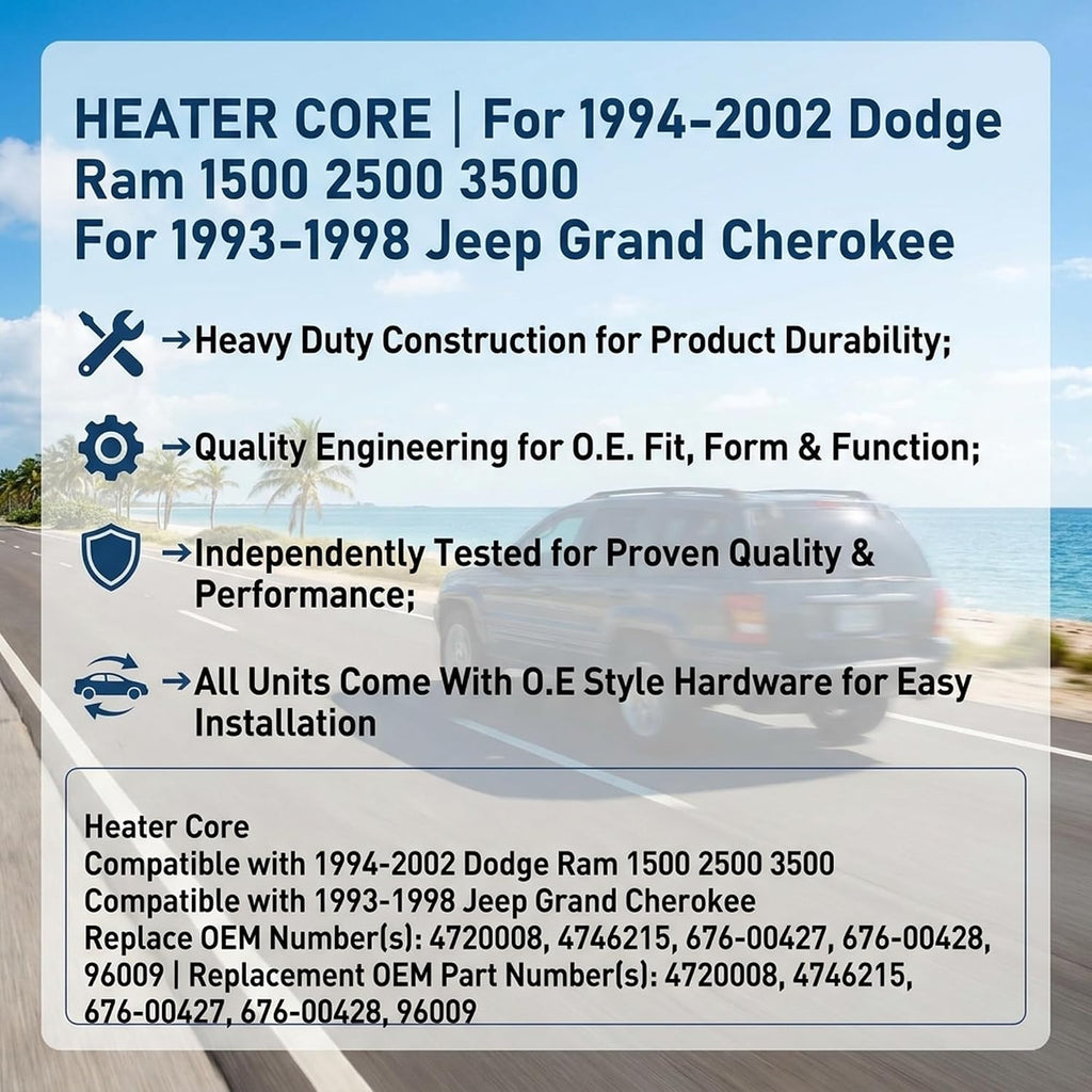 Heater Core For Dodge Ram 1500 2500 3500 94-02