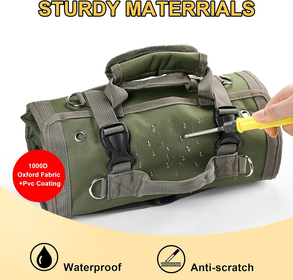 Tool Bag Organizer Roll Up: Gifts for Men Fathers Day Dad Gifts for Him Boyfriend Husband Birthday Portable