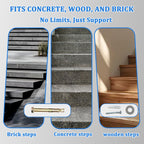 3 Step Hand Rails for Outdoor Steps Stair Handrail & Indoor Kit(2 Pack)