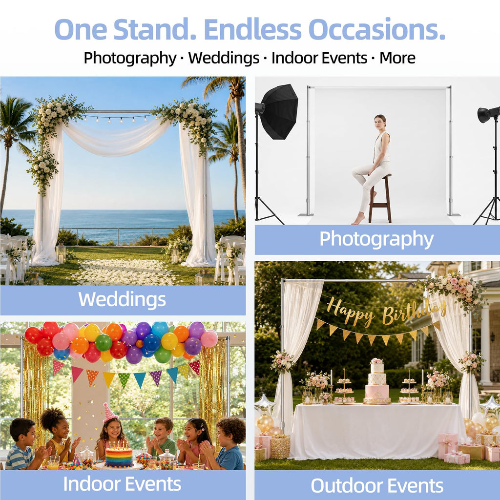 Upgrade Pipe and Drape Backdrop Stand 8.9x10FT Adjustable Photo Stand