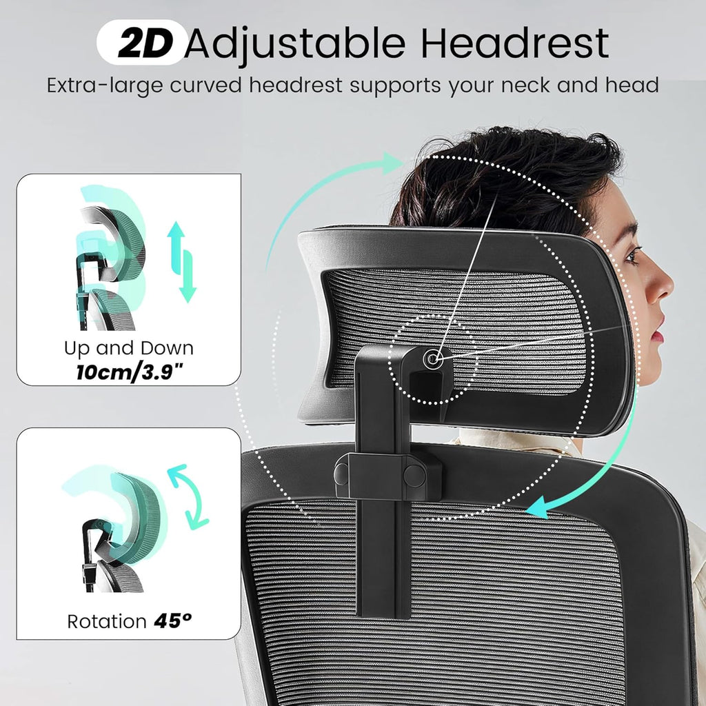 Ergonomic Office Chair, 400 LBS Computer Chairs with Adjustable Lumbar Support, Breathable Mesh Desk Chair Ergonomic