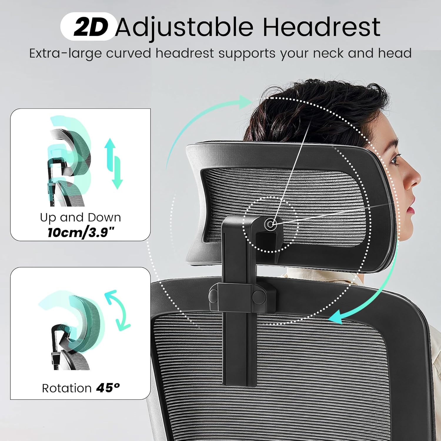 Ergonomic Office Chair, 400 LBS Computer Chairs with Adjustable Lumbar Support, Breathable Mesh Desk Chair Ergonomic