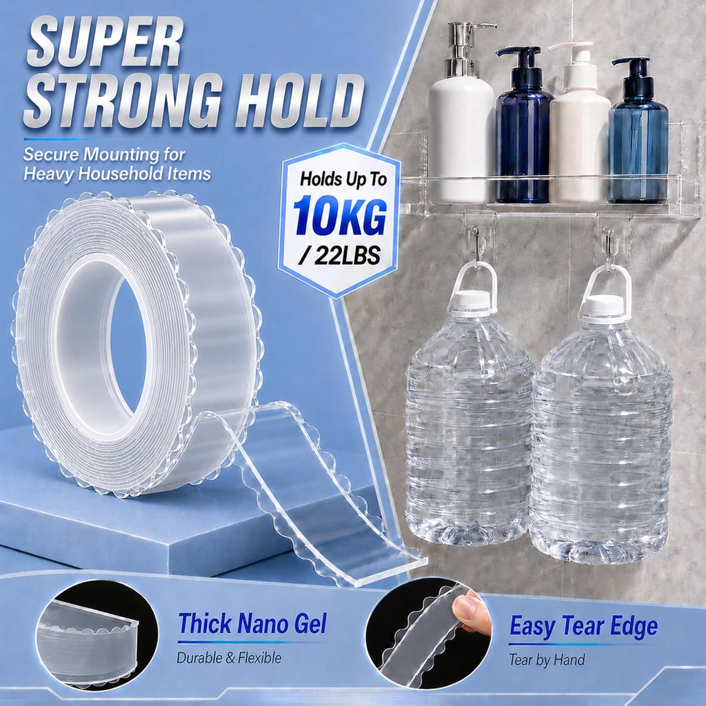 Removable Double Sided Nano Tape Heavy Duty Mounting Tape (9.85FT)