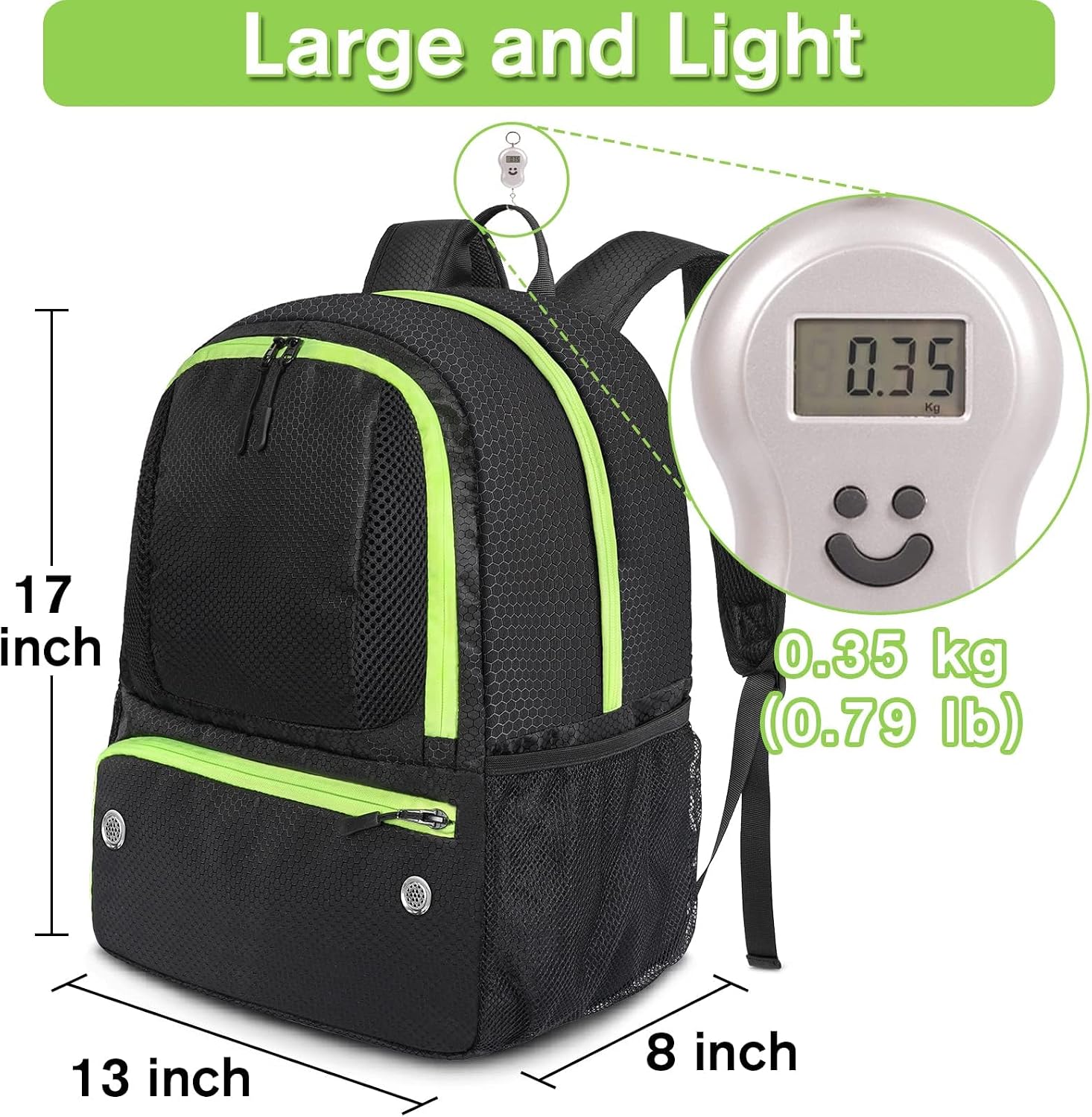 Soccer Backpack, Soccer Bag with Ball Holder and Shoe Compartment | Water Resistant Sport Equipment Bags Fit