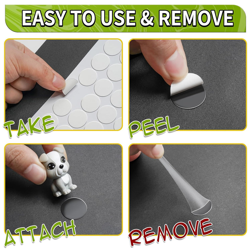 350Pcs Double Sided Adhesive Dots, 0.8" Clear Removable Sticky Adhesive Mounting Putty, Waterproof No Trace Dots