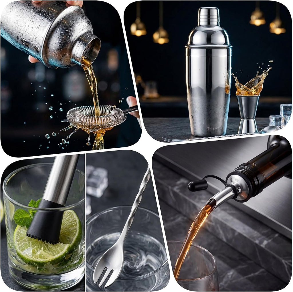 Cocktail Shaker Set, 7-Piece Bartender Kit, Mixology Kit, Bar Set
