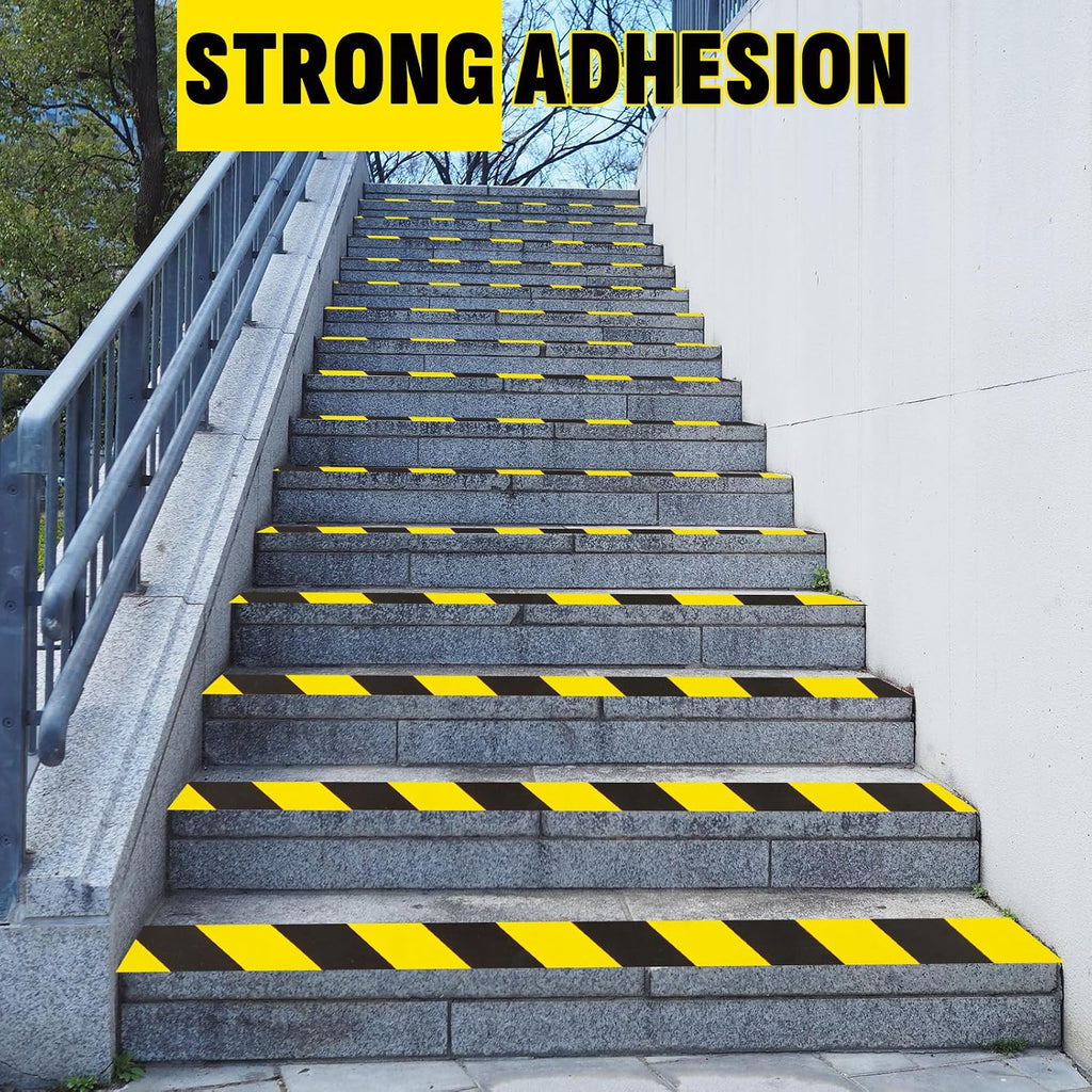 3 Roll Black & Yellow Caution Tape, 2in x 600 FT Total Length Safety Tape | Black & Yellow Floor Marking Tapes, High