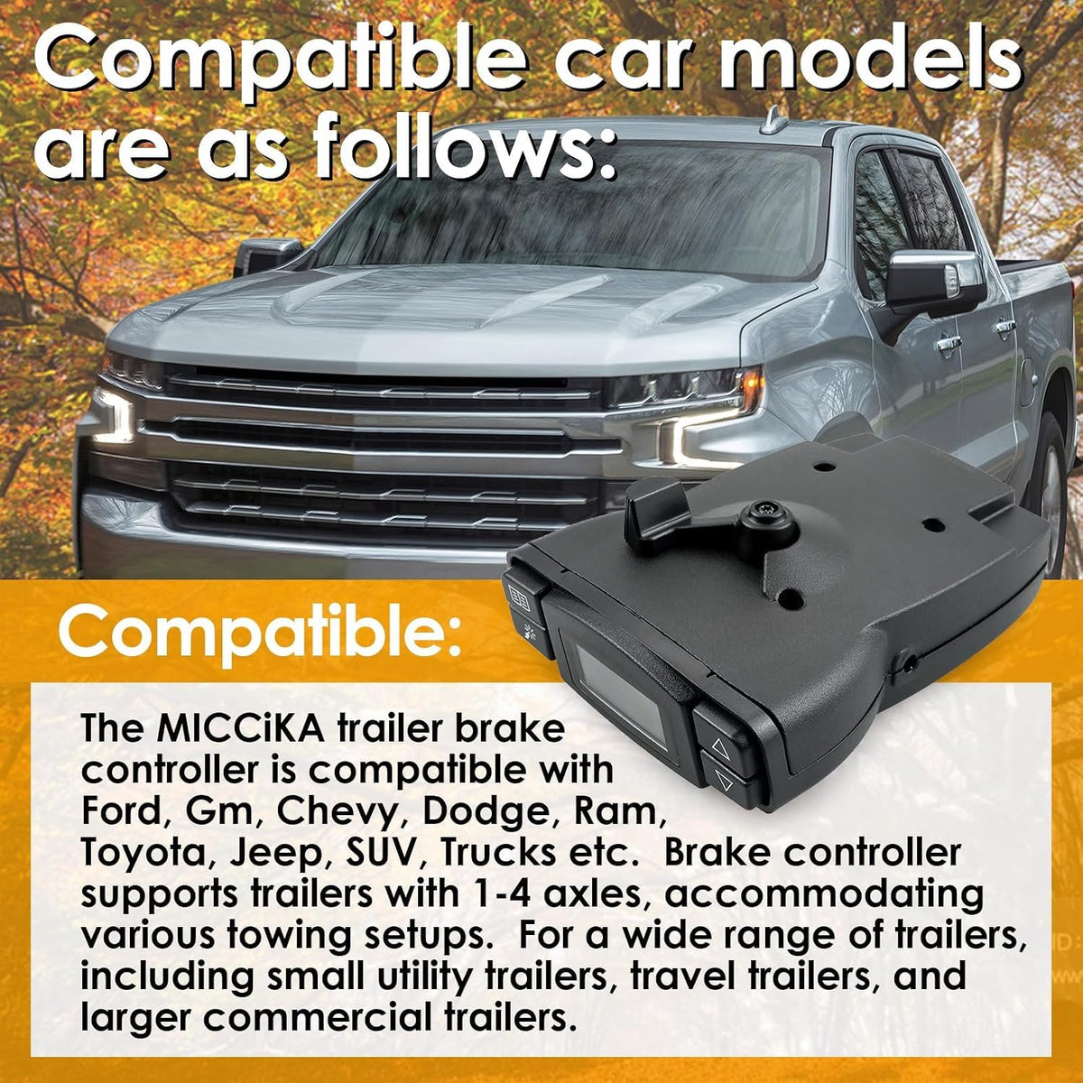 90195 Electric Proportional Trailer Brake Controller is Designed to Seamlessly Fit Silverado, Ram, Tacoma, F150