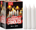 Emergency Candles, White Short Tapers, Unscented Emergency Candle for Home and Emergencies Kit (Pack of 24)