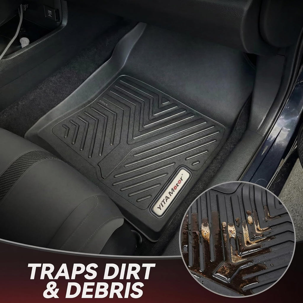 Floor Mats for Honda Civic Sedan/Type R 2016-2021 & Hatchback 2017-2021 & Coupe 2016-2020, TPE All-Weather Custom Fit