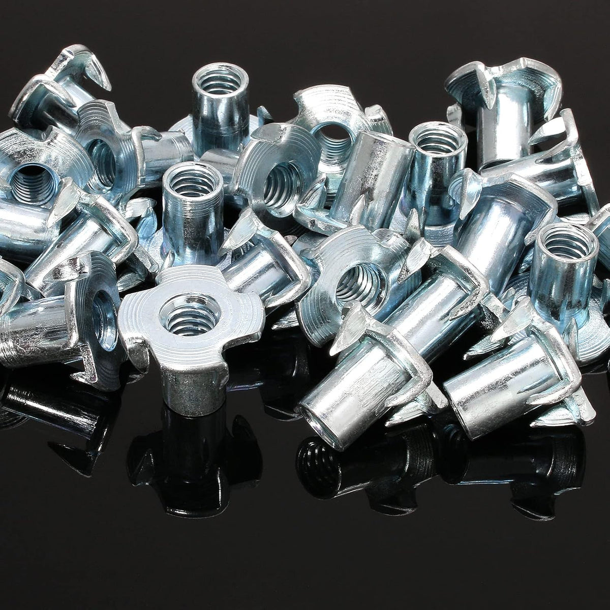 1/4"-20 T-Nuts, 1/4"-20 x 9/16", 50 Pack