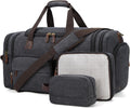 Mens Duffle Bag for Travel 60L Expandable Canvas Weekender Overnight Travel Duffel Bag with Shoe Compartment Carry-On