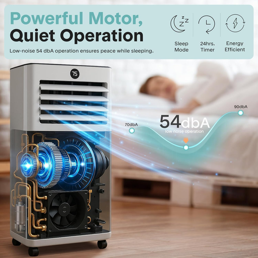 8000 BTU Portable Air Conditioner, Small AC with Dehumidifier and Fan, Wifi Function, Mini AC Unit with 350 Sq. Ft.