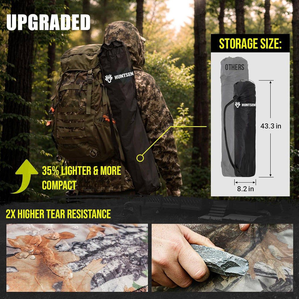 Portable Hunting Blind - 270°/288°/360°See Through with Floor Mat Dual Door