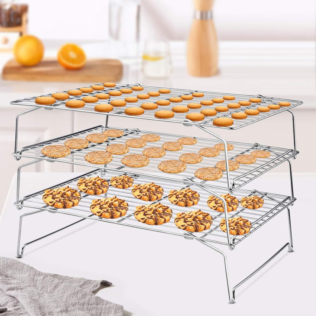 5-Tier Stainless Steel Cooling Rack, 15" x 10", Silver