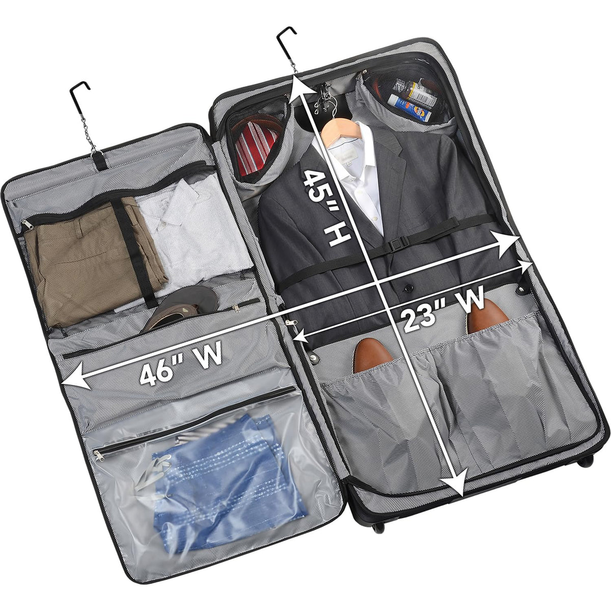 Solutions 45" Premium 2-Wheeled Rolling Garment Bag