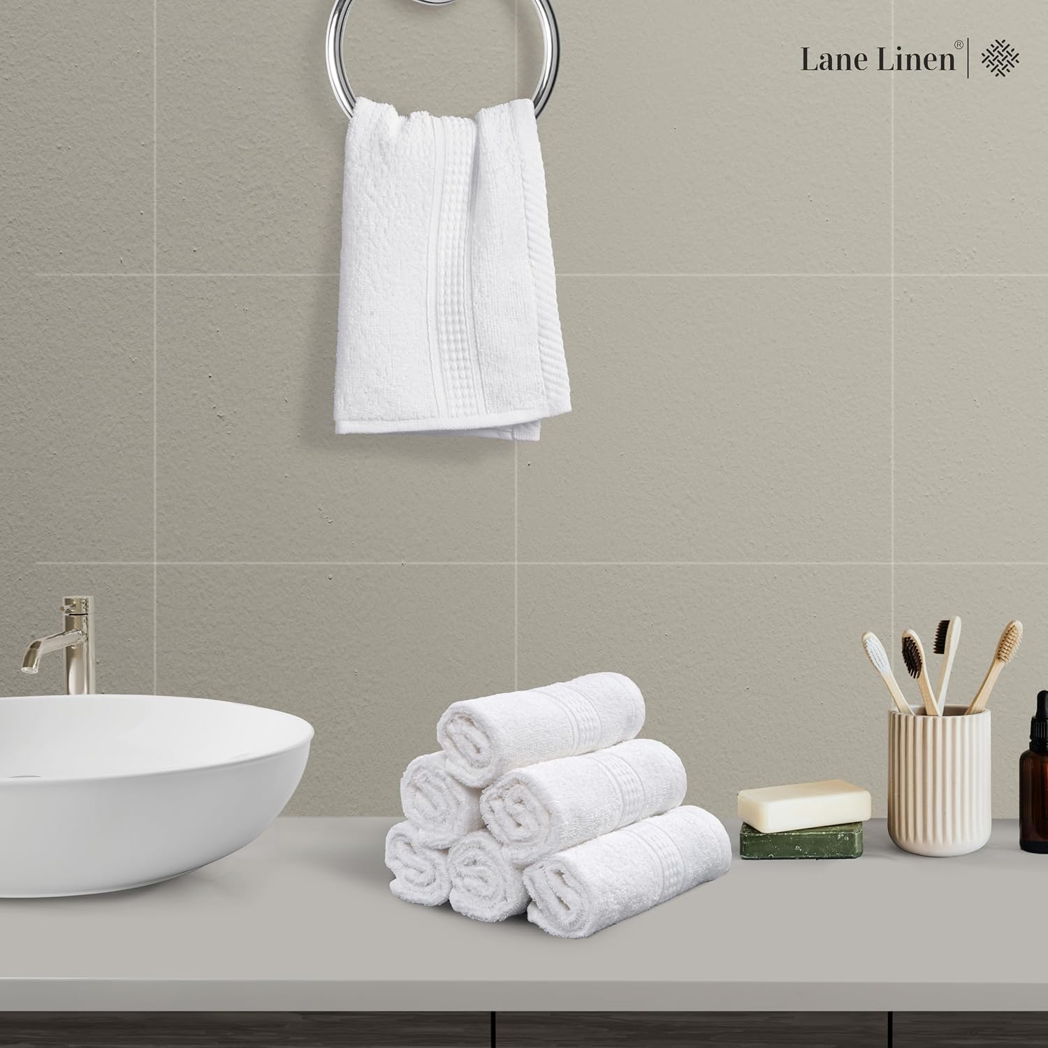12 PC Wash Cloths Bathroom Set -100% Cotton Highly Absorbent Washcloths Bulk, Premium Spa & Hotel Quality Wash