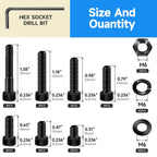 159Pcs M6 Black Oxide Carbon Steel Hex Socket Head Cap Metric Screws Assortment Kit, Home & Office Repairs, Communication Equipment, Ship Assembly, Mechanical Industry