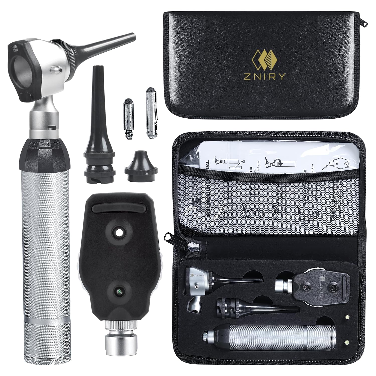 Veterinary Otoscope Opthalmoscope LED ENT Diagnostic Set, with Diagnostic Premium Instruments Vet Otoscope Set