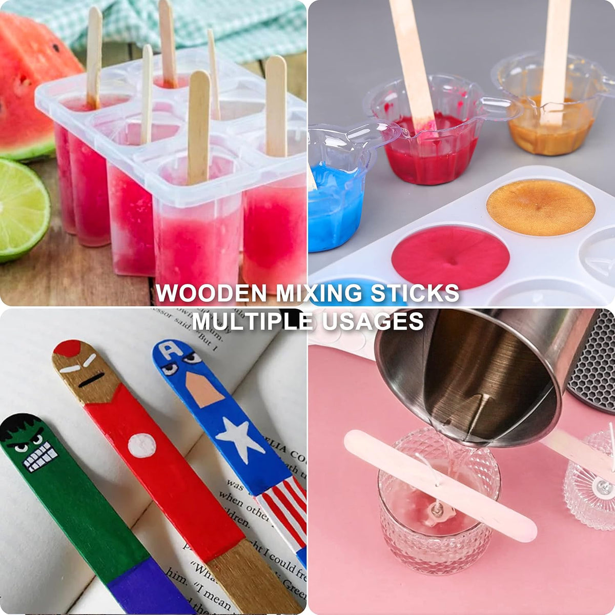 30 ml Epoxy Mixing Cups, 200-Pack, with 50 Wooden Sticks
