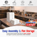 12” x 12” x 2” White Pizza Boxes (10 Pack) - Sturdy B-Flute Corrugated Cardboard Medium Pizza Box - Professional