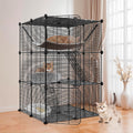 Cat Cage Indoor Cat Enclosures DIY Cat Playpen Detachable Metal Wire Kennels with Extra Large Hammock for 1-2 Cats